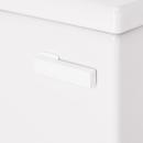 LAVRIK TWO-PIECE SKIRTED ELONGATED TOILET WITH REVERSIBLE TANK - WHITE HANDLE 