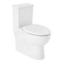 Two Piece Elongated Skirted Toilet with Reversible Tank and White Handle, Less Toilet Seat