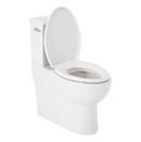 LAVRIK TWO-PIECE SKIRTED ELONGATED TOILET WITH REVERSIBLE TANK - BRUSHED NICKEL HANDLE 