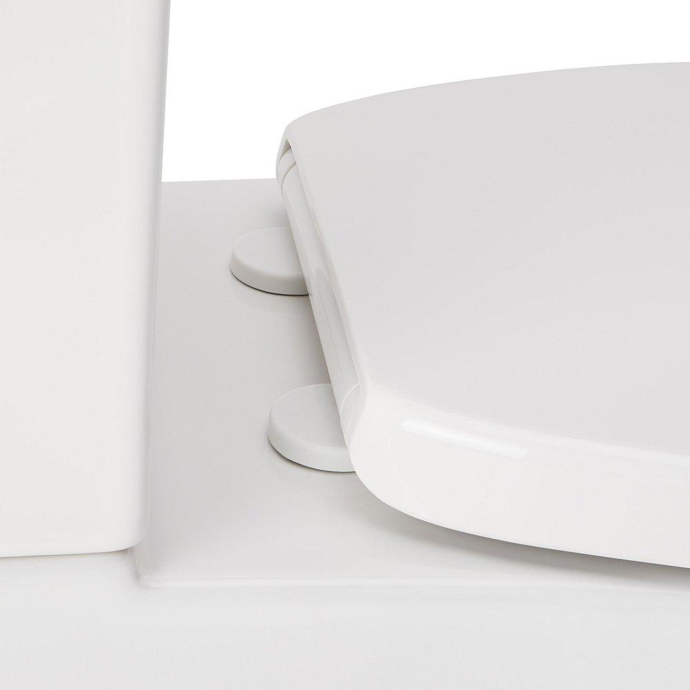 Two Piece Elongated Skirted Toilet with Reversible Tank and Brushed Gold Handle, Less Toilet Seat 