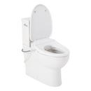 LAVRIK TWO-PIECE SKIRTED ELONGATED TOILET WITH REVERSIBLE TANK - BIDET SEAT - CHROME HANDLE 