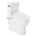 Two Piece Elongated Skirted Toilet with Reversible Tank and Matte Black Handle, Includes Bidet Seat