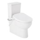 1.28 gpf Two Piece Elongated Skirted Toilet with Reversible Tank and White Handle, Includes Bidet Seat