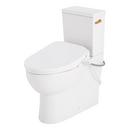 LAVRIK TWO-PIECE SKIRTED ELONGATED TOILET WITH REVERSIBLE TANK - BIDET SEAT - BRUSHED GOLD HANDLE 