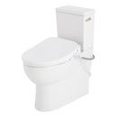 LAVRIK TWO-PIECE SKIRTED ELONGATED TOILET WITH REVERSIBLE TANK - BIDET SEAT - POLISHED NICKEL HANDLE 