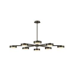 50in. Wide Semi-flush Ceiling Fixture in Black Oxide