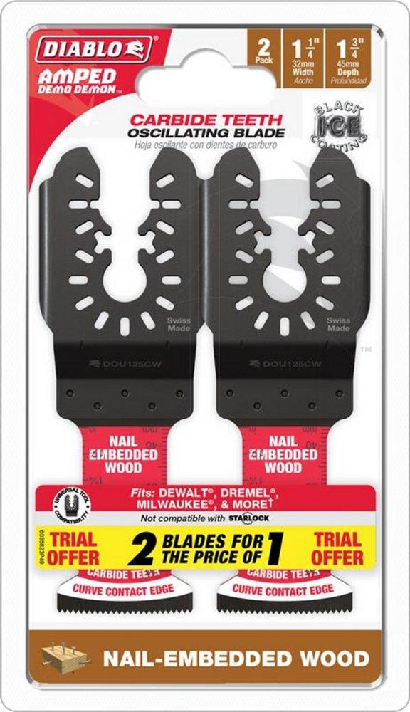1-1/4 in. Universal Fit Carbide Oscillating Blade for Nail Embedded Wood (2 Pack) 