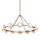 DAHLIA 46-IN VINTAGE BRASS/ALABASTER LED CHANDELIERS 