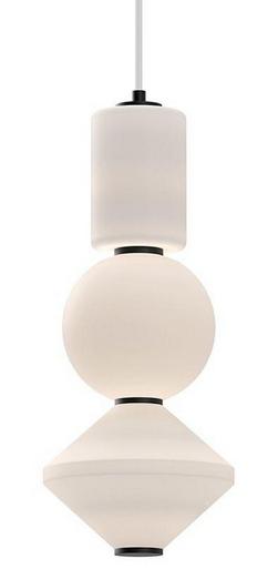 8 in. LED Pendant Light in Matte Black with Opal Matte Glass, Integrated 3000K