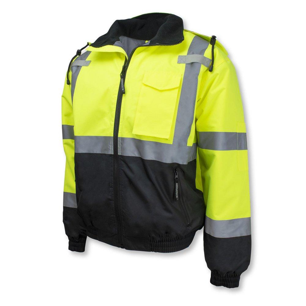 Armateck Black Bomber Jacket in Lime and Black 