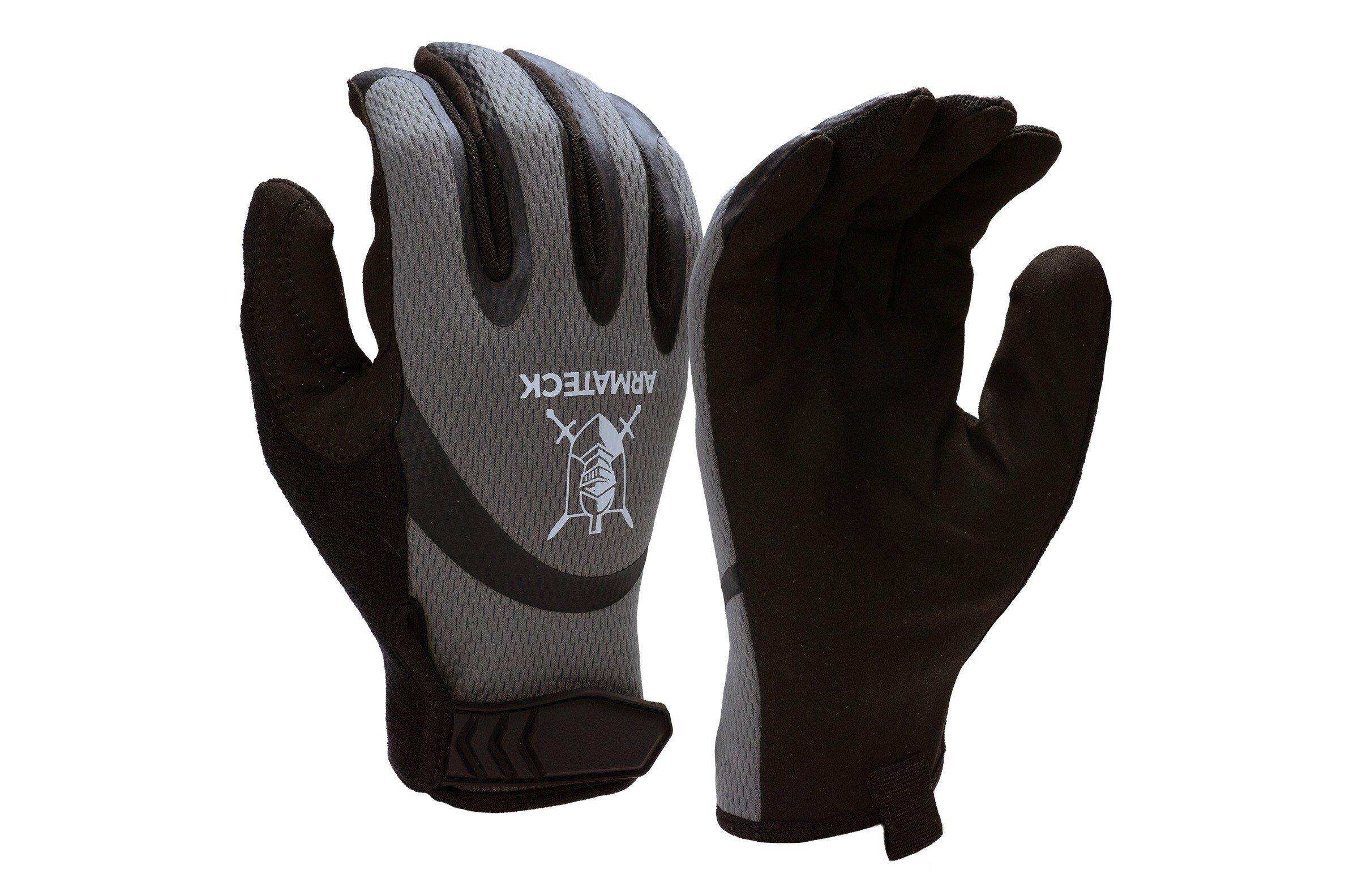 Armateck GREY/ BLACK MECH GLOVE WITH SYNTHETIC LEATHER PALM 