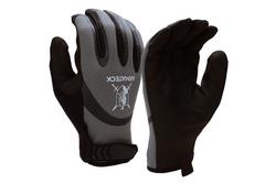 Grey/Black Mechanical Glove with Synthetic Palm, L