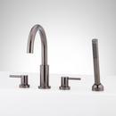 LEXIA 4-HOLE ROMAN TUB FAUCET AND HAND SHOWER WITH ROUGH-IN VALVE - GUNMETAL 
