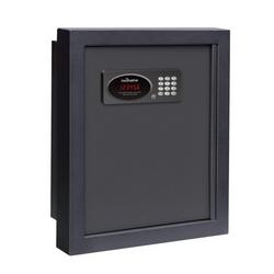 Wall Safe in Black with 17 in. Laptop Compatible Lighted Keyboard