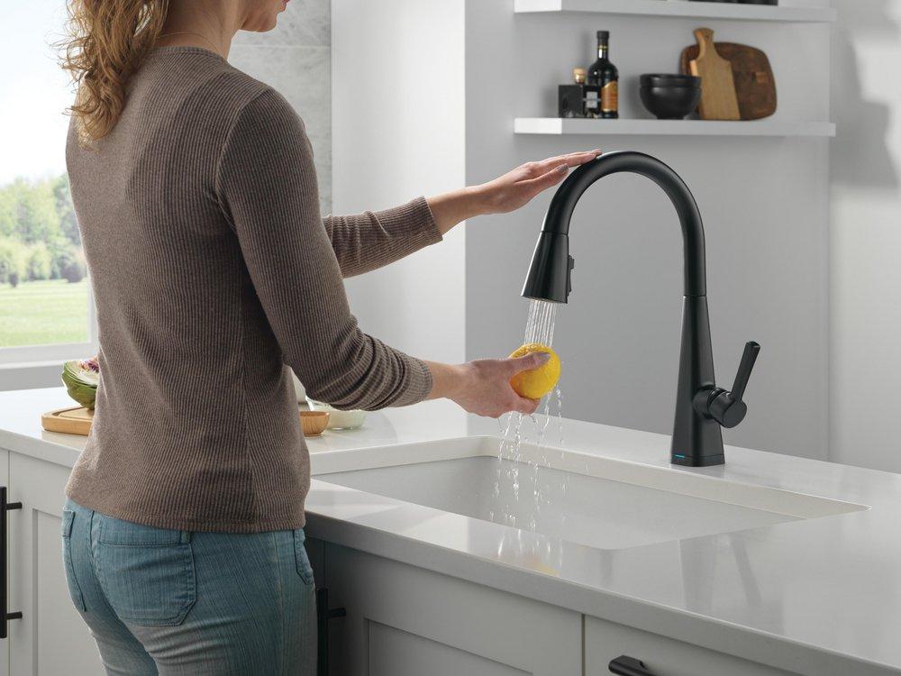 Single Handle Pull Down Kitchen Faucet in Matte Black 