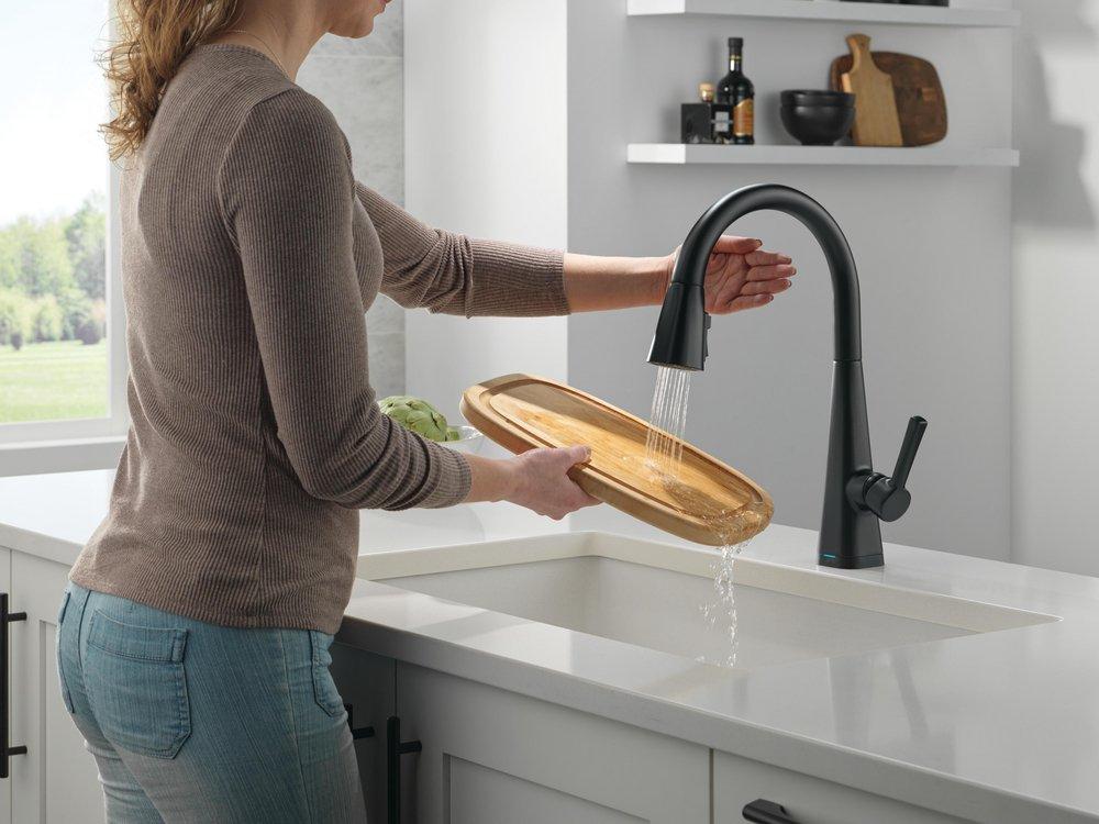 Single Handle Pull Down Kitchen Faucet in Matte Black 