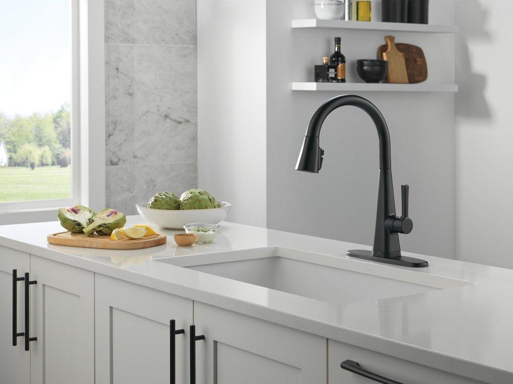 Single Handle Pull Down Kitchen Faucet in Matte Black 