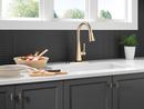 Single Handle Pull Down Kitchen Faucet in Champagne Bronze 