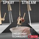 Single Handle Pull Down Kitchen Faucet in Champagne Bronze 