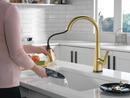 Single Handle Pull Down Kitchen Faucet in Brushed Gold 