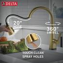 Single Handle Pull Down Kitchen Faucet in Brushed Gold 