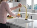 Single Handle Pull Down Kitchen Faucet in Brushed Gold 