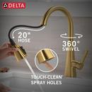Single Handle Pull Down Kitchen Faucet in Brushed Gold 