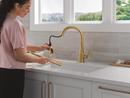 Single Handle Pull Down Kitchen Faucet in Brushed Gold 
