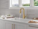 Single Handle Pull Down Kitchen Faucet in Brushed Gold 