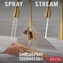 Single Handle Pull Down Kitchen Faucet in Brushed Gold 