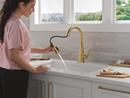 Single Handle Pull Down Kitchen Faucet in Brushed Gold 