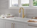 Single Handle Pull Down Kitchen Faucet in Brushed Gold 