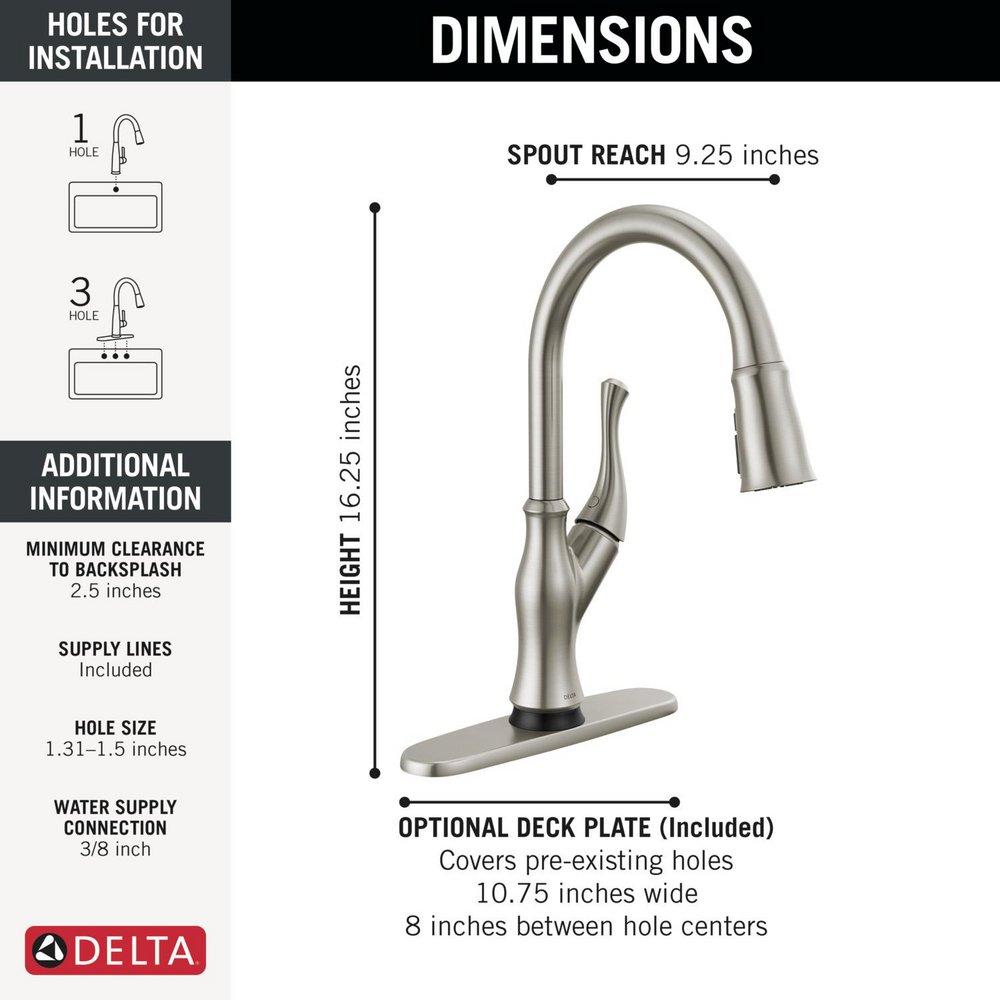 Single Handle Pull Down Kitchen Faucet with Side Spray in Spotshield Stainless 