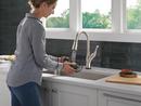 Single Handle Pull Down Kitchen Faucet with Side Spray in Spotshield Stainless 