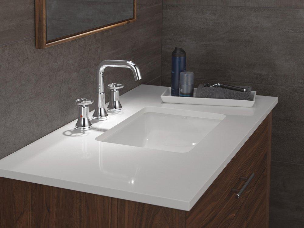 DELTA TRINSIC TWO HANDLE WIDESPREAD BATHROOM FAUCET 
