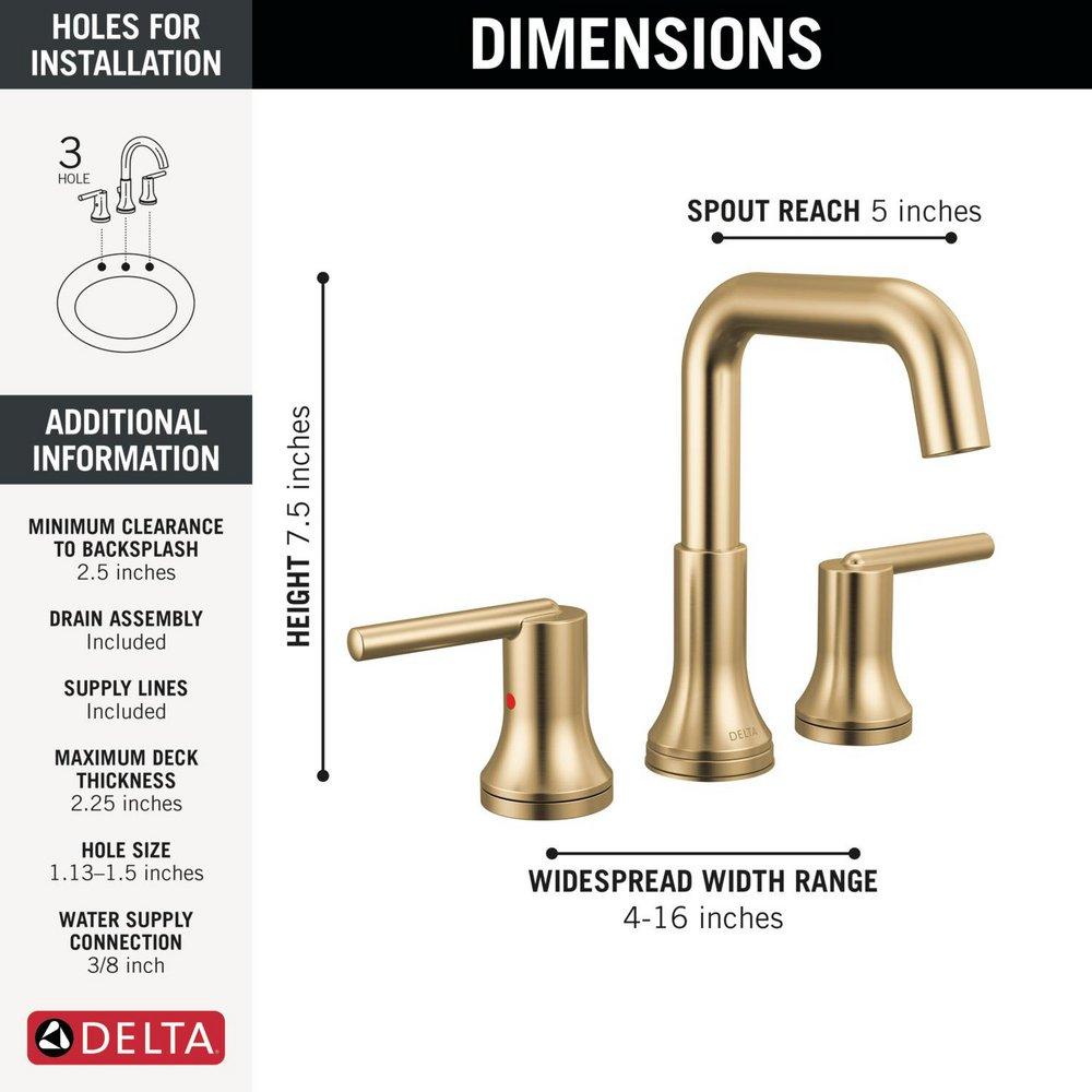 Two Handle Widespread Bathroom Sink Faucet in Champagne Bronze 