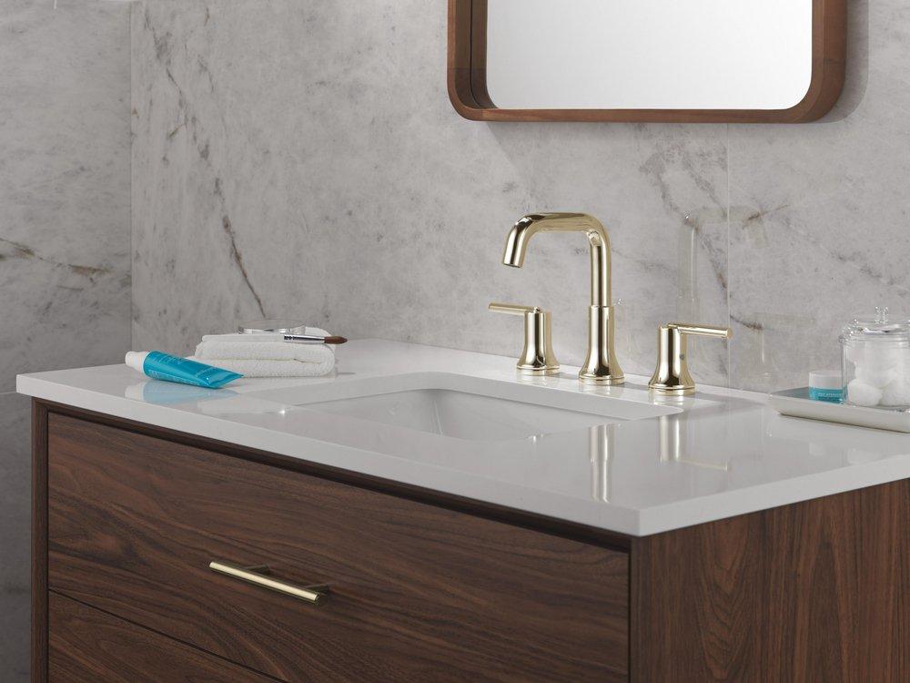 Two Handle Widespread Bathroom Sink Faucet in Polished Nickel 