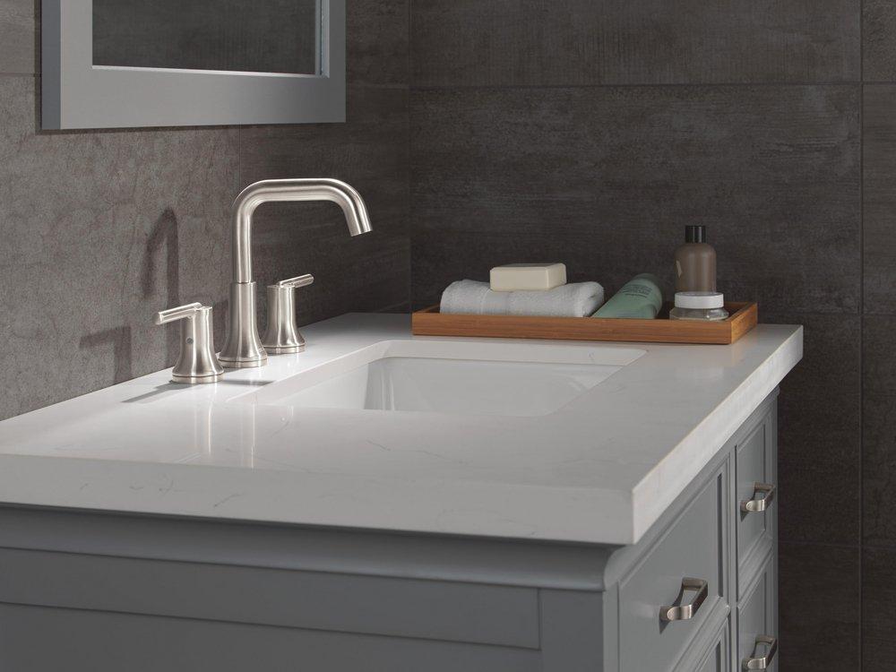 DELTA TRINSIC TWO HANDLE WIDESPREAD BATHROOM FAUCET 