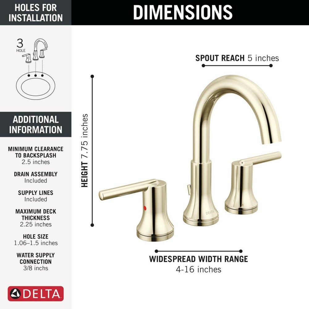 DELTA TRINSIC TWO HANDLE WIDESPREAD BATHROOM FAUCET 