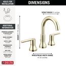 DELTA TRINSIC TWO HANDLE WIDESPREAD BATHROOM FAUCET 
