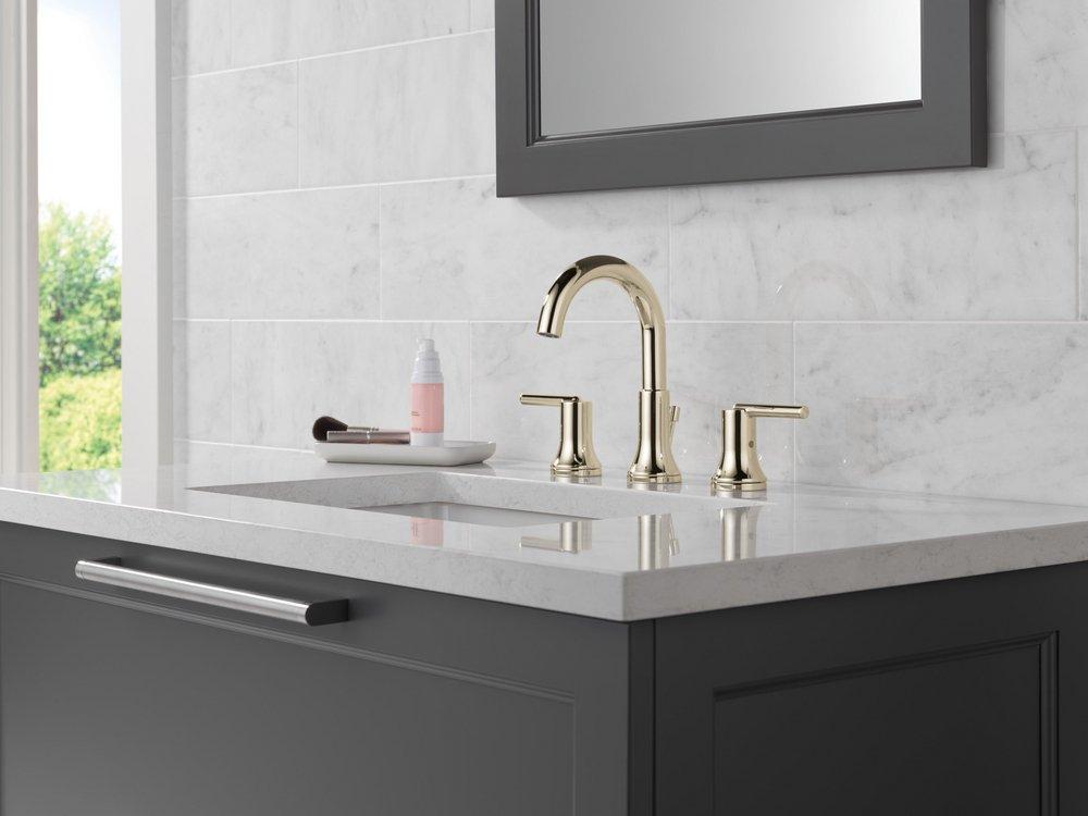 Two Handle Widespread Bathroom Sink Faucet in Polished Nickel 