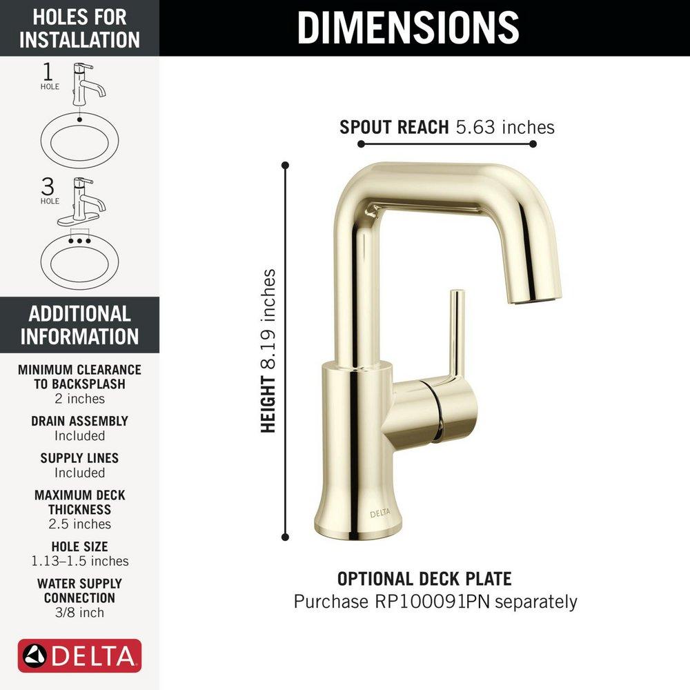 Single Handle Monoblock Bathroom Sink Faucet in Polished Nickel 