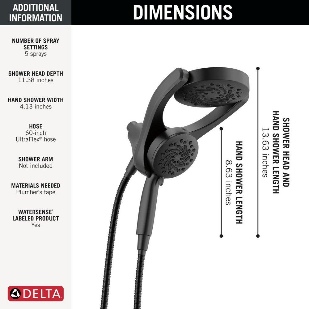 Multi Function Hand Shower in Matte Black 