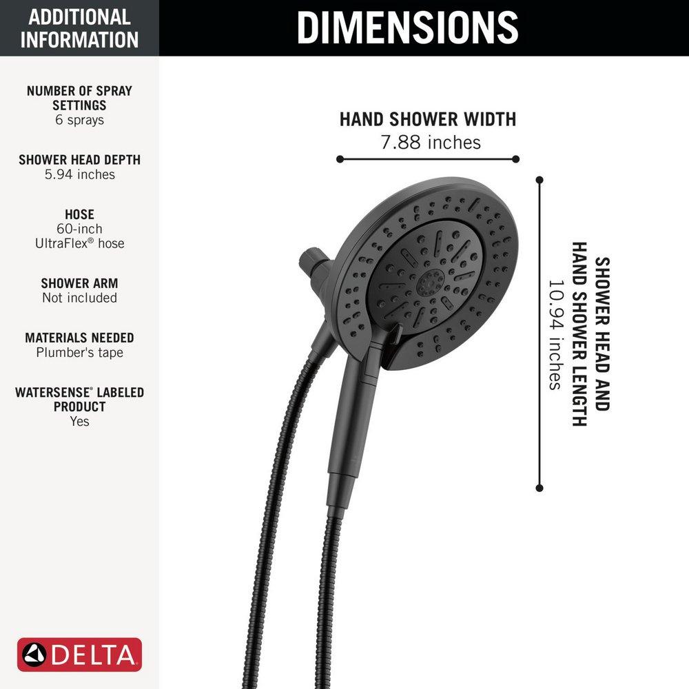 Multi Function Hand Shower in Matte Black 