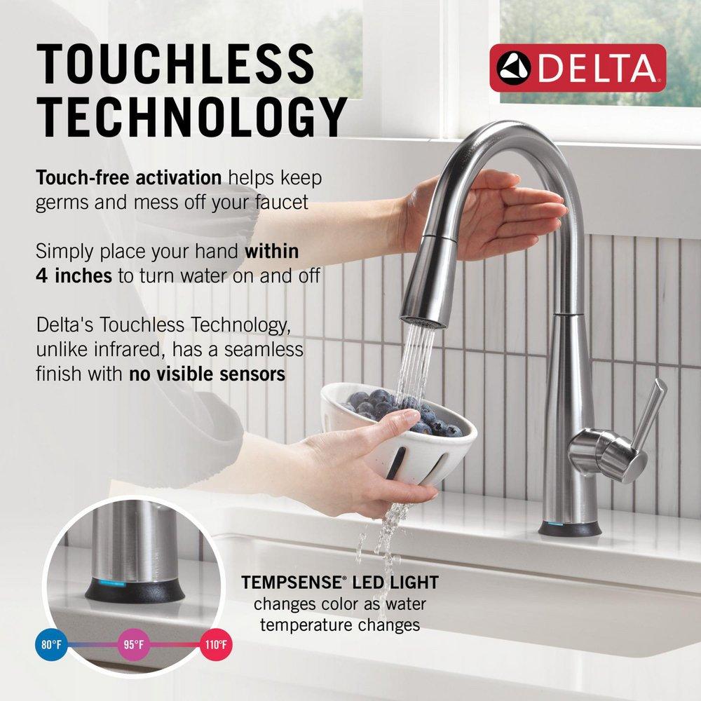 DELTA ESSA TOUCH2O KITCHEN FAUCET WITH TOUCHLESS TECHNOLOGY 