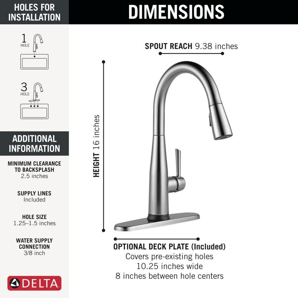 Essa&reg; Touch2O&reg; Technology Kitchen Faucet with Touchless Technology in Arctic Stainless 