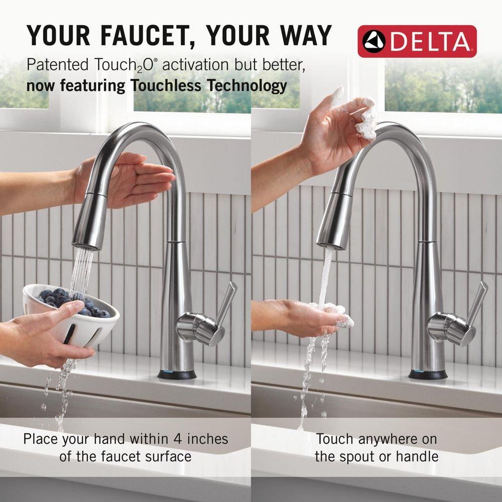 Essa&reg; Touch2O&reg; Technology Kitchen Faucet with Touchless Technology in Arctic Stainless 