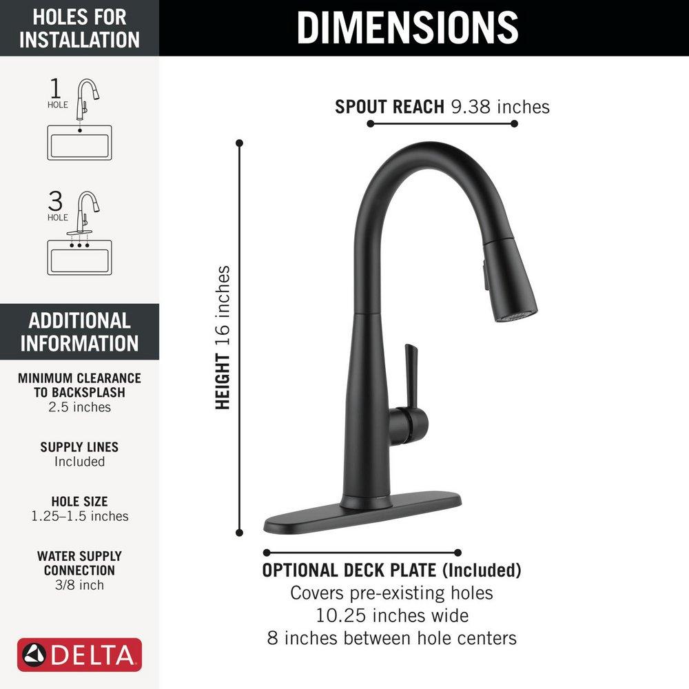Single Handle Pull Down Kitchen Faucet in Matte Black 