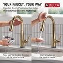 Single Handle Pull Down Kitchen Faucet in Champagne Bronze 