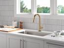 Single Handle Pull Down Kitchen Faucet in Champagne Bronze 